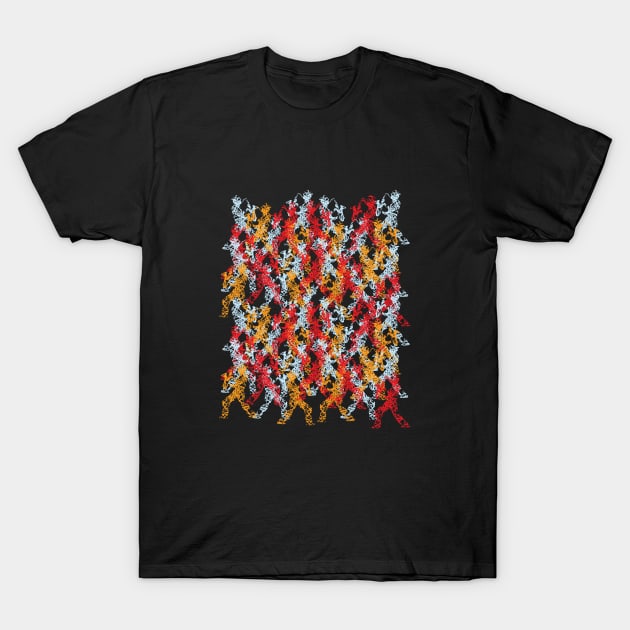 Colorful Sax Player Pattern T-Shirt by jazzworldquest